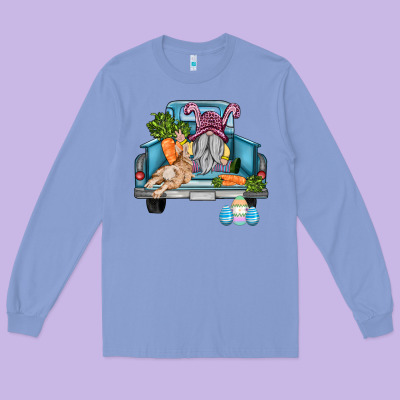 Easter Truck With Gnome And Rabbit Long Sleeve Tee Designed By Adodesignshop