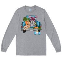 Heather Grey easter truck with gnome and rabbit Long Sleeve Tee - AdoDesignShop