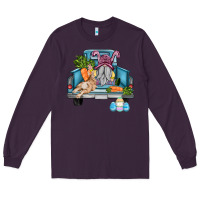 Plum easter truck with gnome and rabbit Long Sleeve Tee - AdoDesignShop