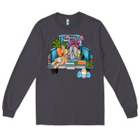 Smoke easter truck with gnome and rabbit Long Sleeve Tee - AdoDesignShop