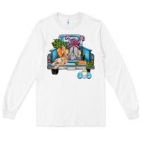 White easter truck with gnome and rabbit Long Sleeve Tee - AdoDesignShop