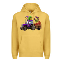 Antique Gold mardi gras mask crawfish farm tractor Premium Hoodie - RanaPortraitStore