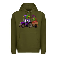 Army Green mardi gras mask crawfish farm tractor Premium Hoodie - RanaPortraitStore