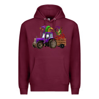 Burgundy mardi gras mask crawfish farm tractor Premium Hoodie - RanaPortraitStore