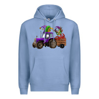 Colony Blue mardi gras mask crawfish farm tractor Premium Hoodie - RanaPortraitStore