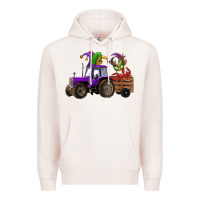 Pale Pink mardi gras mask crawfish farm tractor Premium Hoodie - RanaPortraitStore