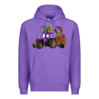 Purple mardi gras mask crawfish farm tractor Premium Hoodie - RanaPortraitStore