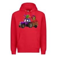 Red mardi gras mask crawfish farm tractor Premium Hoodie - RanaPortraitStore