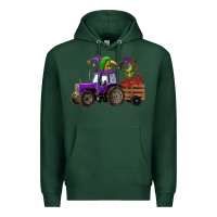 Sports Green mardi gras mask crawfish farm tractor Premium Hoodie - RanaPortraitStore