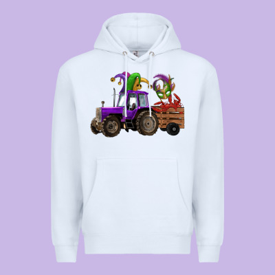 Mardi Gras Mask Crawfish Farm Tractor Premium Hoodie Designed By Ranaportraitstore