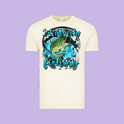 I D Rather Be Fishing Vintage Tee Designed By Adodesignshop