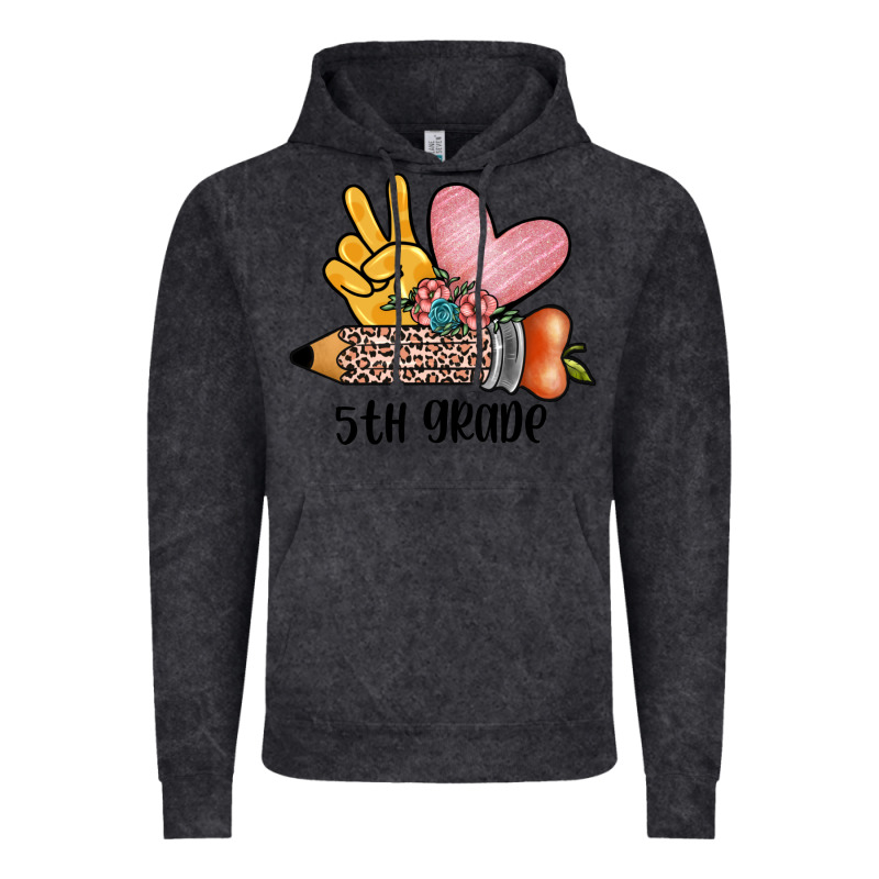 Peace Love 5th Grade Vintage Hoodie by JahusDesignShop | Teevron