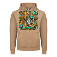 Vintage Coffee aztec bull skull seamless pattern Vintage Hoodie - HRA Design Shop