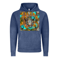 Vintage Denim aztec bull skull seamless pattern Vintage Hoodie - HRA Design Shop