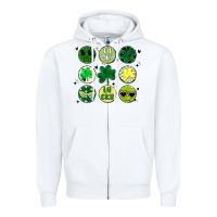 White st patrick's day Zipper Hoodie - MaliasSmallBusiness
