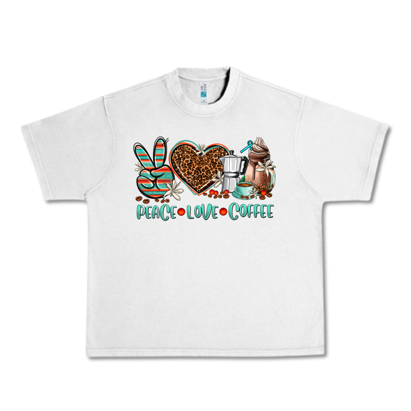 Peace Love Coffee Urban Heavy Tee by AdoDesignShop | Teevron