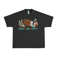 Pigment Black peace love coffee Urban Heavy Tee - AdoDesignShop