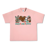 Salmon peace love coffee Urban Heavy Tee - AdoDesignShop