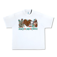White peace love coffee Urban Heavy Tee - AdoDesignShop