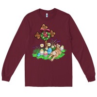 Burgundy religious easter bunny cross Long Sleeve Tee - AdoDesignShop