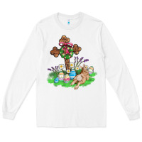 White religious easter bunny cross Long Sleeve Tee - AdoDesignShop