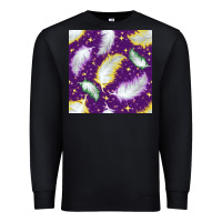 Black Mardi Gras Feathers seamless pattern Premium Sweatshirt - BundleAndBundleShop