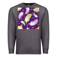 Charcoal Heather Mardi Gras Feathers seamless pattern Premium Sweatshirt - BundleAndBundleShop