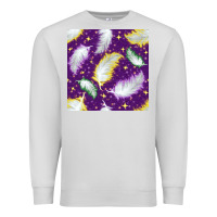 Dove Grey Mardi Gras Feathers seamless pattern Premium Sweatshirt - BundleAndBundleShop