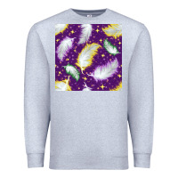 Heather Grey Mardi Gras Feathers seamless pattern Premium Sweatshirt - BundleAndBundleShop