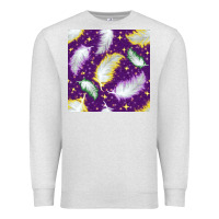 Oatmeal Heather Mardi Gras Feathers seamless pattern Premium Sweatshirt - BundleAndBundleShop