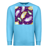 Ocean Blue Mardi Gras Feathers seamless pattern Premium Sweatshirt - BundleAndBundleShop