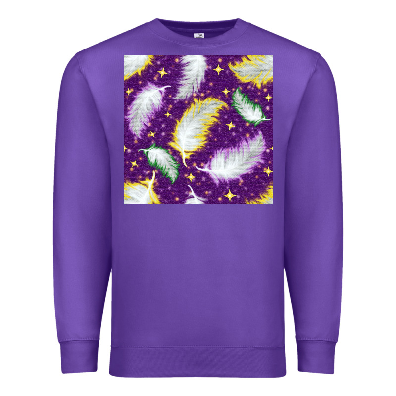 Mardi Gras Feathers Seamless Pattern Premium Sweatshirt by BundleAndBundleShop | Teevron