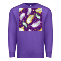 Purple Mardi Gras Feathers seamless pattern Premium Sweatshirt - BundleAndBundleShop