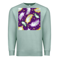Seafoam Mardi Gras Feathers seamless pattern Premium Sweatshirt - BundleAndBundleShop