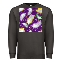 Smoke Mardi Gras Feathers seamless pattern Premium Sweatshirt - BundleAndBundleShop
