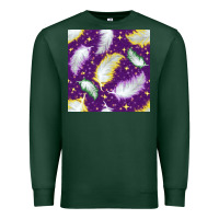 Sports Green Mardi Gras Feathers seamless pattern Premium Sweatshirt - BundleAndBundleShop