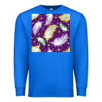 True Royal Mardi Gras Feathers seamless pattern Premium Sweatshirt - BundleAndBundleShop