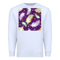 White Mardi Gras Feathers seamless pattern Premium Sweatshirt - BundleAndBundleShop
