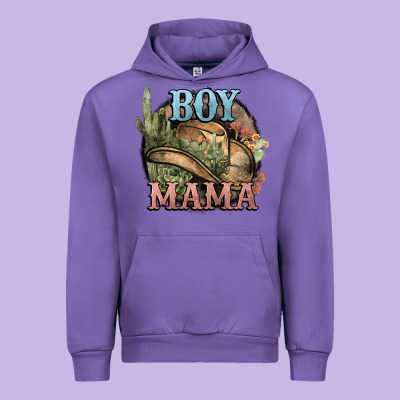 Boy Mama Western Cactus Cowboy Urban Hoodie Designed By Howdyjamesfarm