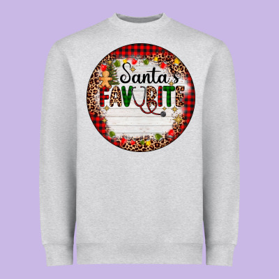 Custom Name Santas Favorite Nurse Heavyweight Sweatshirt Designed By Adodesignshop