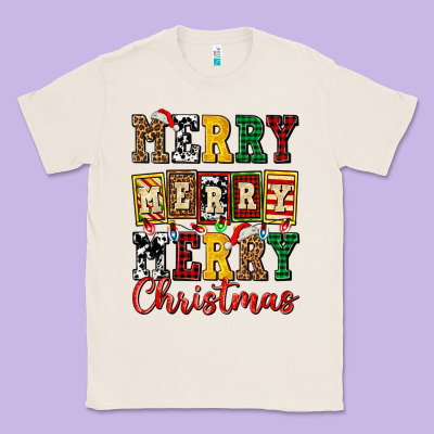 Merry Merry Merry Christmas Ado Classic Tee Designed By Adodesignshop