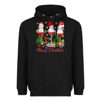 Black Merry Christmas wine and cocktails Heavyweight Hoodie - NancyCooperArtShop