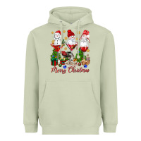 Matcha Merry Christmas wine and cocktails Heavyweight Hoodie - NancyCooperArtShop