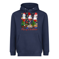 Navy Merry Christmas wine and cocktails Heavyweight Hoodie - NancyCooperArtShop