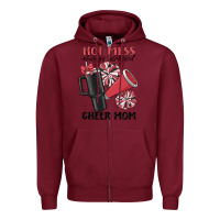 Burgundy hot mess always stressed cheer mom Zipper Hoodie - MaliasSmallBusiness
