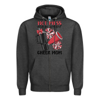 Charcoal Heather hot mess always stressed cheer mom Zipper Hoodie - MaliasSmallBusiness