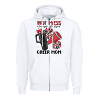 White hot mess always stressed cheer mom Zipper Hoodie - MaliasSmallBusiness