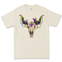 Bone Mardi Gras Bull Skull Premium Tee - RanaPortraitStore