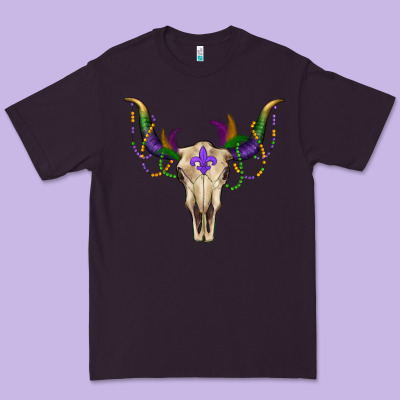 Premium Tee Mardi Gras Bull Skull
