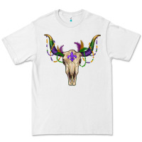 White Mardi Gras Bull Skull Premium Tee - RanaPortraitStore